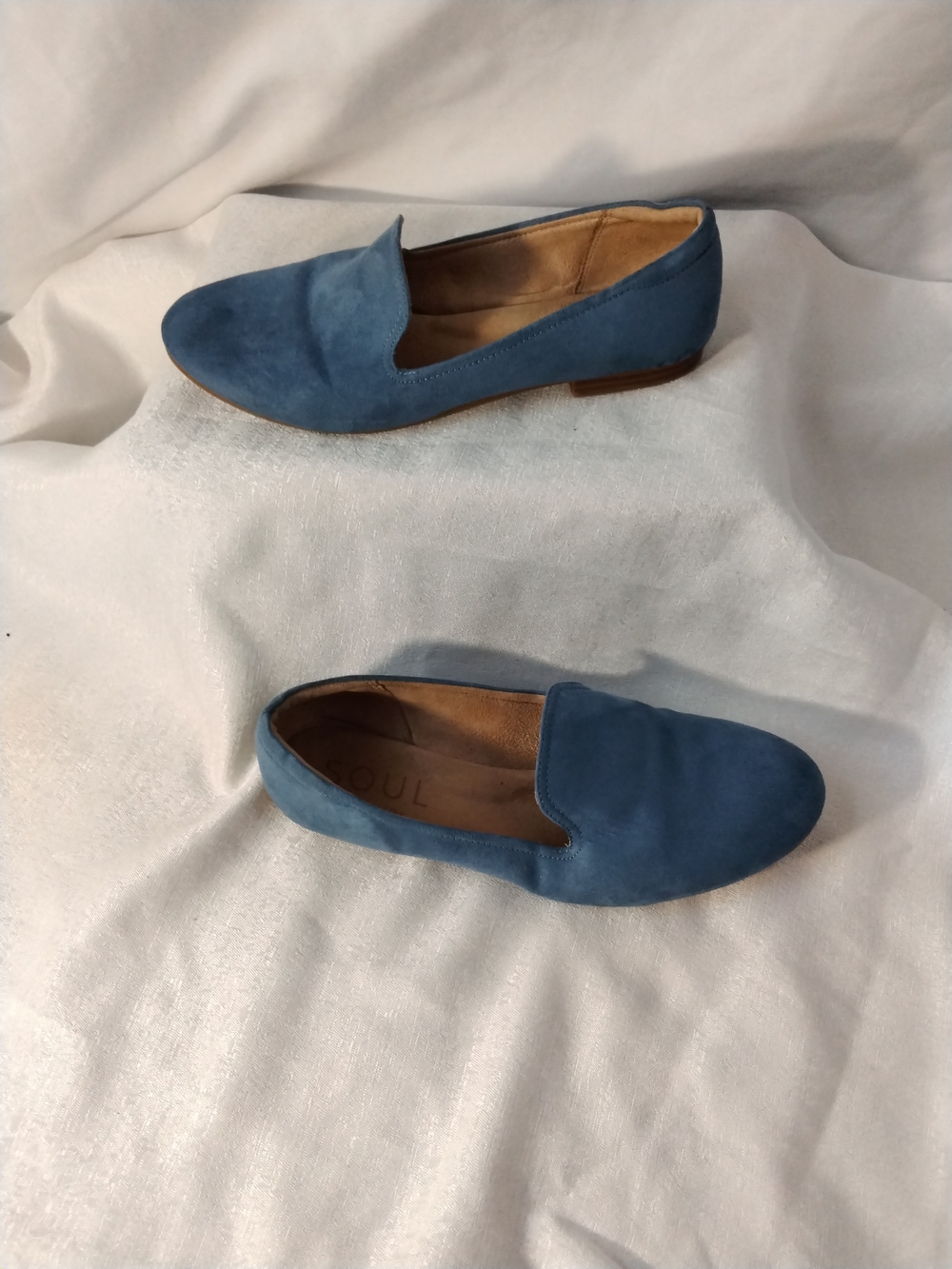 SOUL Naturalizer Women's Blue Suede Slip-On Loafers